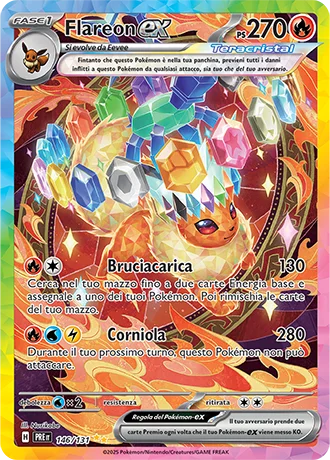 Flareon ex Evoluzioni Prismatiche carta Pokémon italiana SIR