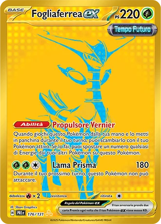 Fogliaferrea ex Evoluzioni Prismatiche carta Pokémon italiana HR