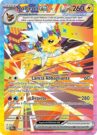 Jolteon ex Evoluzioni Prismatiche carta Pokémon italiana SIR