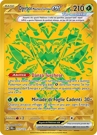 Ogerpon Maschera Turchese ex Evoluzioni Prismatiche carta Pokémon italiana HR