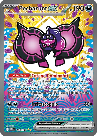 Pecharunt ex Evoluzioni Prismatiche carta Pokémon italiana SIR