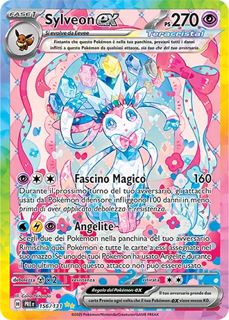 Sylveon ex Evoluzioni Prismatiche carta Pokémon italiana SIR