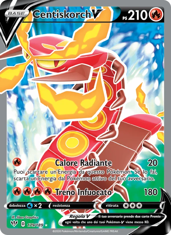 Centiskorch V Fiamme Oscure carta Pokémon italiana UR