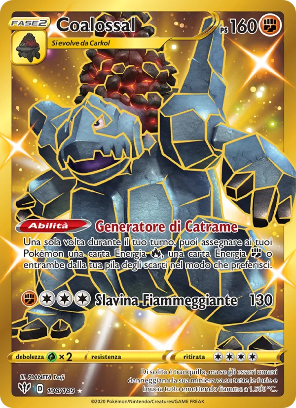 Coalossal Fiamme Oscure carta Pokémon italiana HR