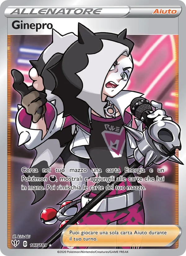 Ginepro Fiamme Oscure carta Pokémon italiana UR