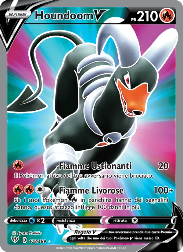 Houndoom V Fiamme Oscure carta Pokémon italiana UR