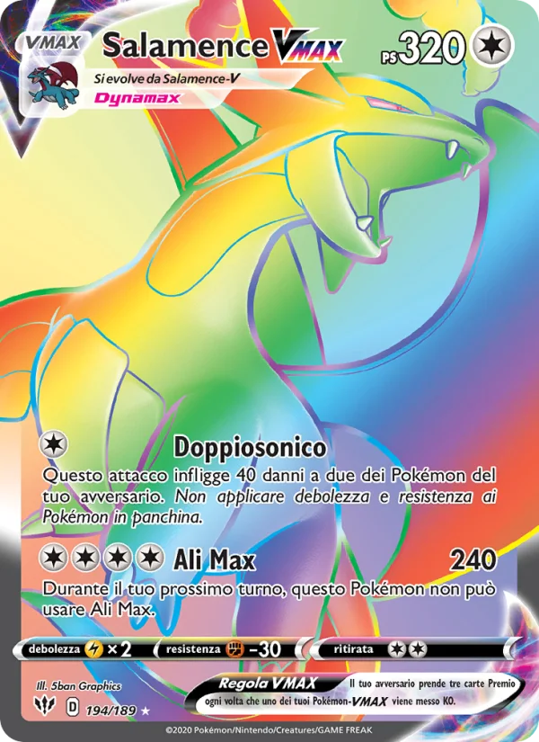 Salamence VMAX Fiamme Oscure carta Pokémon italiana RR