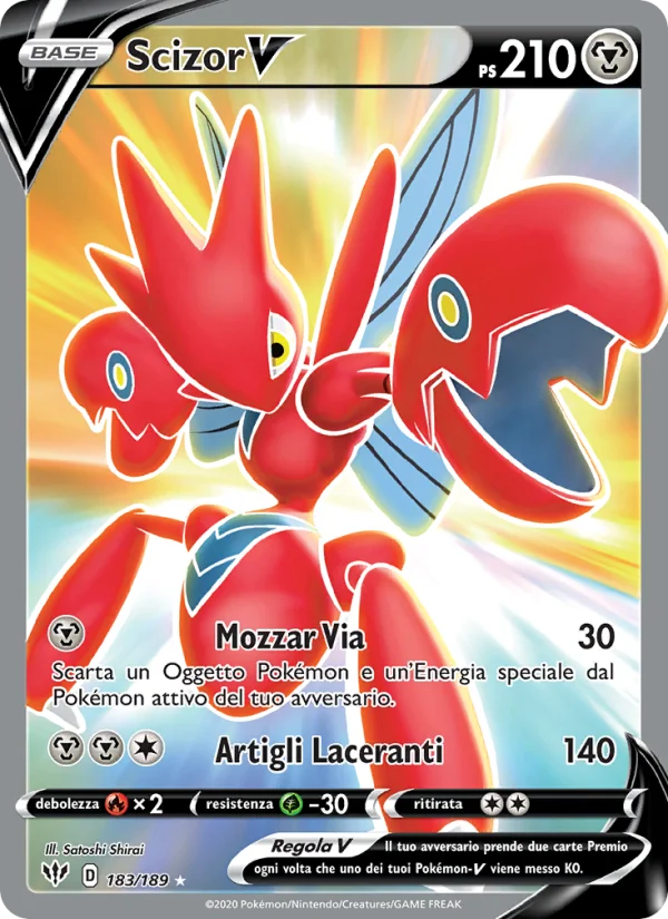 Scizor V Fiamme Oscure carta Pokémon italiana UR