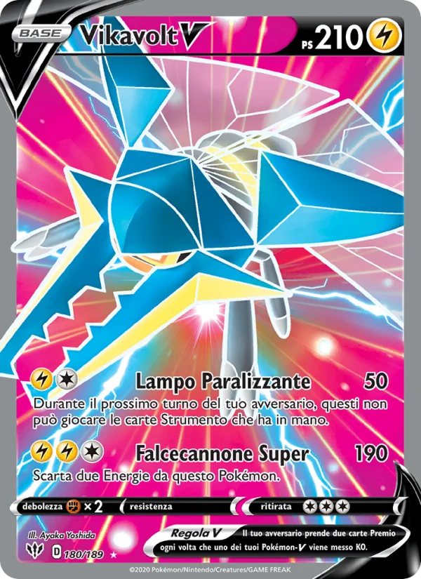 Vikavolt V Fiamme Oscure carta Pokémon italiana UR