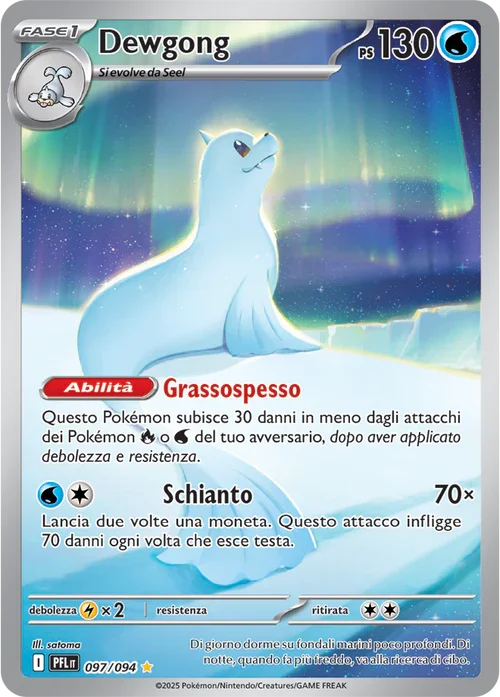 Dewgong Fiamme Spettrali carta Pokémon italiana IR