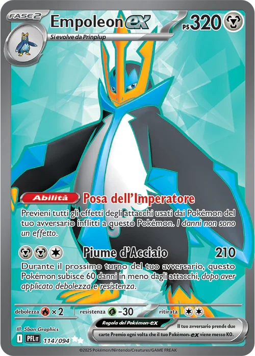 Empoleon ex Fiamme Spettrali carta Pokémon italiana UR