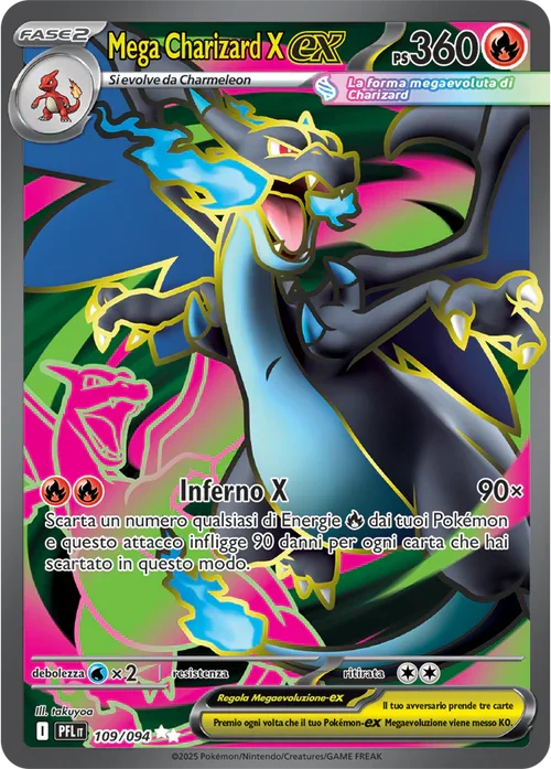 Mega Charizard X ex Fiamme Spettrali carta Pokémon italiana UR