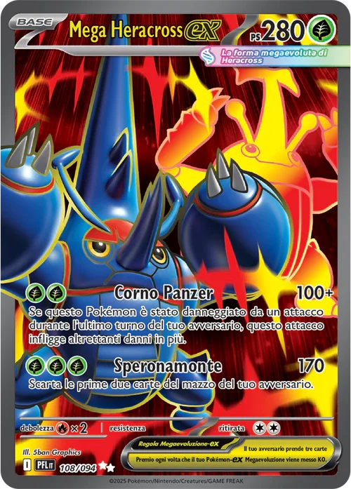 Mega Heracross ex Fiamme Spettrali carta Pokémon italiana UR
