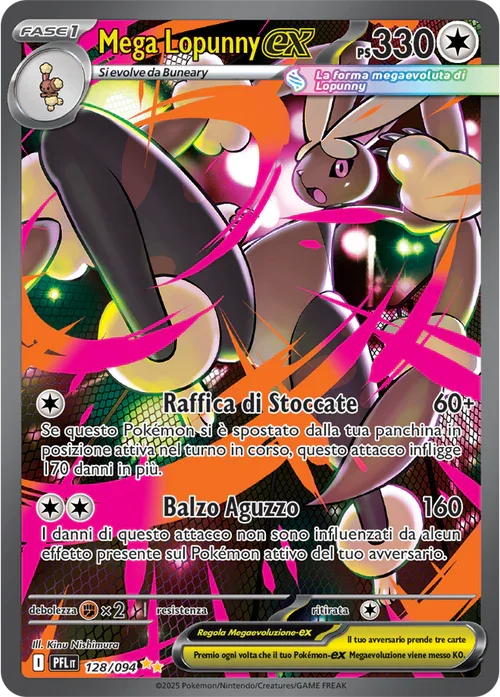 Mega Lopunny ex Fiamme Spettrali carta Pokémon italiana SIR