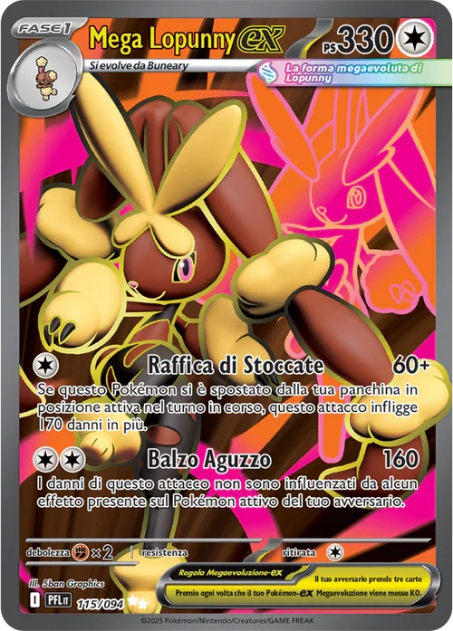 Mega Lopunny ex Fiamme Spettrali carta Pokémon italiana UR