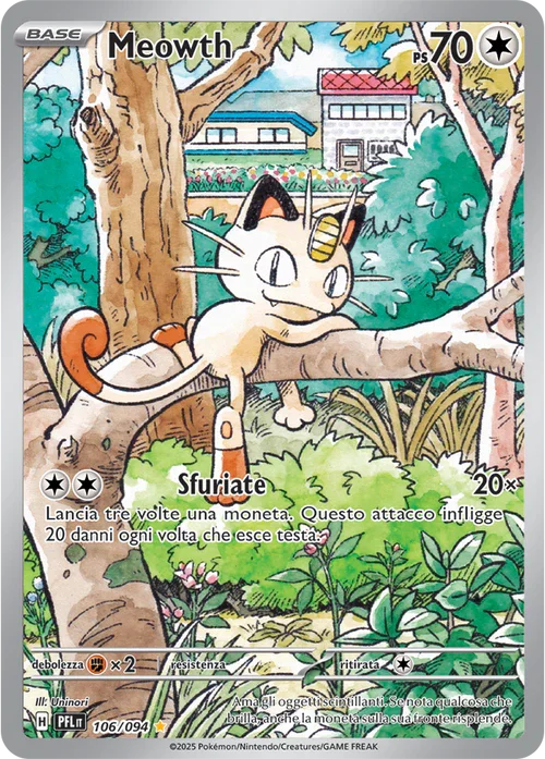 Meowth Fiamme Spettrali carta Pokémon italiana