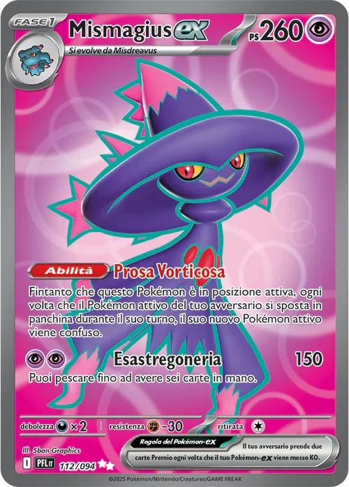 Mismagius ex Fiamme Spettrali carta Pokémon italiana UR