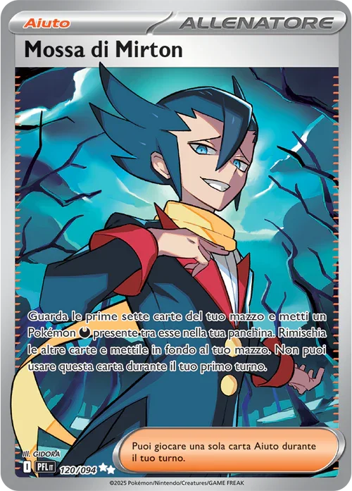 Mossa di Mirton Fiamme Spettrali carta Pokémon italiana UR