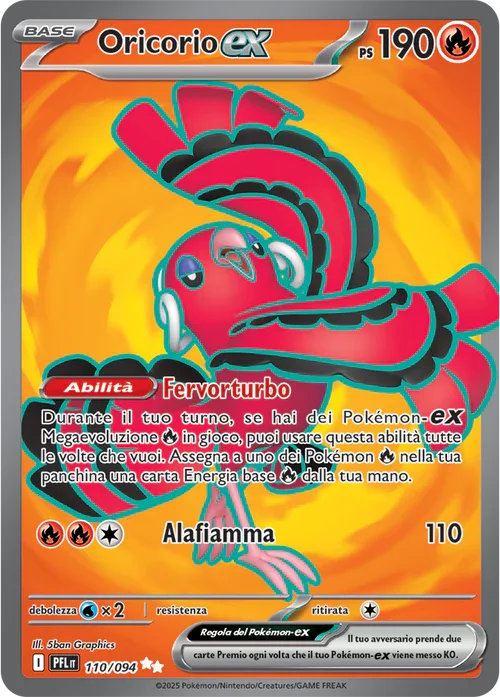 Oricorio ex Fiamme Spettrali carta Pokémon italiana UR