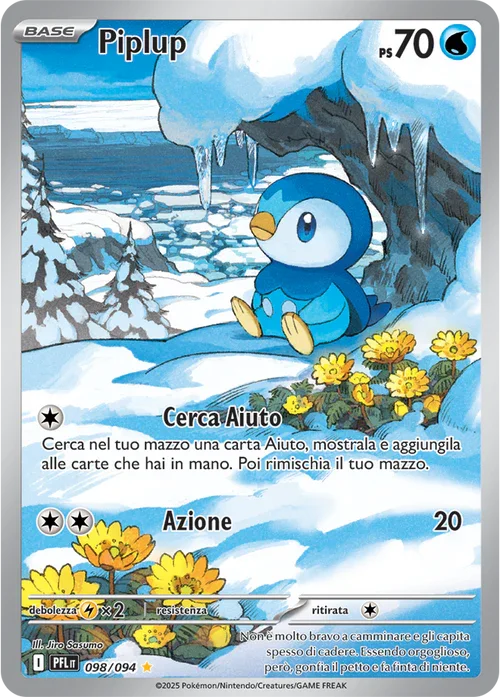 Piplup Fiamme Spettrali carta Pokémon italiana IR