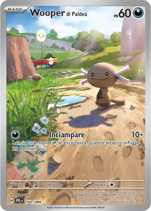 Wooper di Paldea Fiamme Spettrali carta Pokémon italiana IR