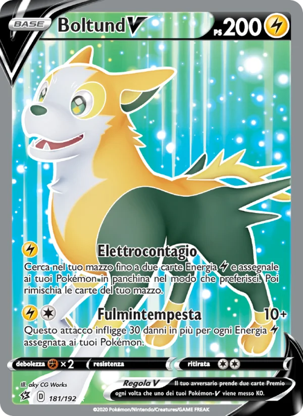 Boltund V Fragore Ribelle carta Pokémon italiana UR