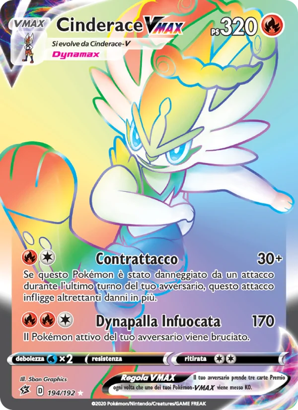 Cinderace VMAX Fragore Ribelle carta Pokémon italiana RR