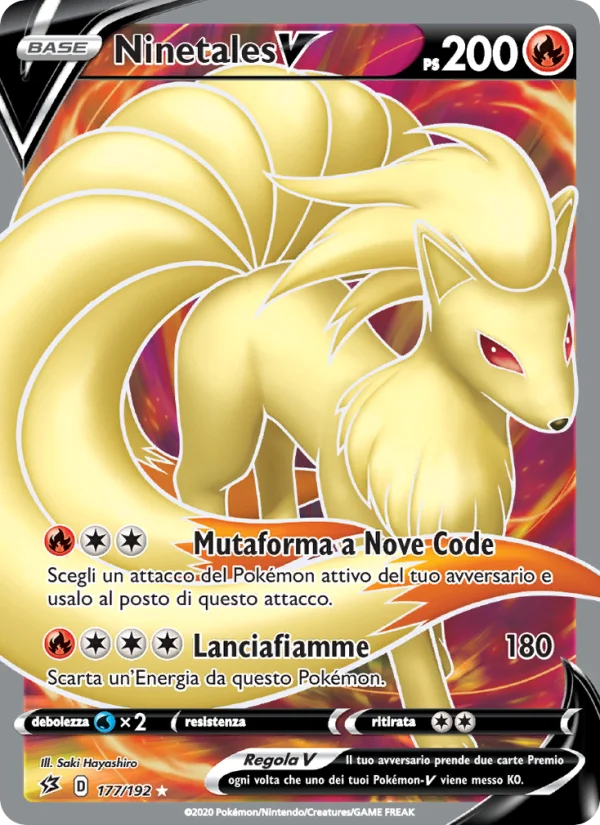 Ninetales V Fragore Ribelle carta Pokémon italiana UR