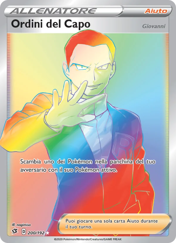 Ordini del Capo - Giovanni Fragore Ribelle carta Pokémon italiana RR