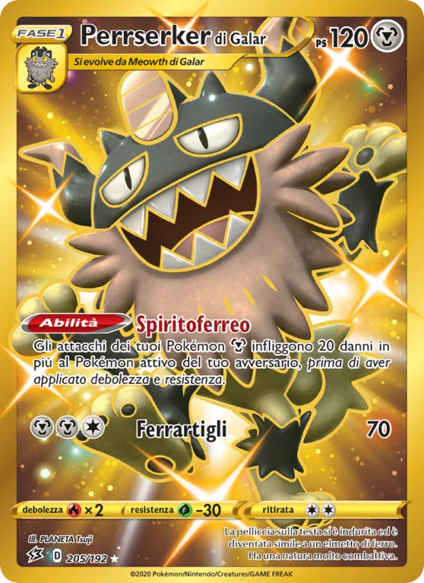 Perrserker di Galar Fragore Ribelle carta Pokémon italiana HR