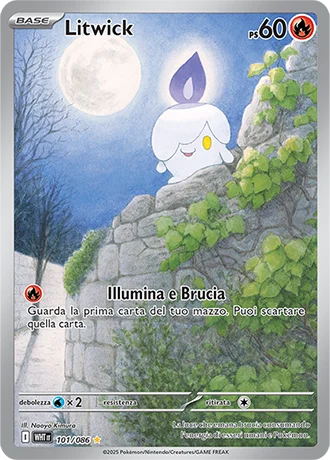 Litwick Fuoco Bianco carta Pokémon italiana IR