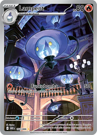 Lampent Fuoco Bianco carta Pokémon italiana IR
