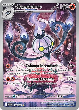 Chandelure Fuoco Bianco carta Pokémon italiana IR