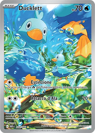 Ducklett Fuoco Bianco carta Pokémon italiana IR