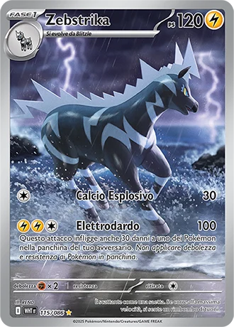 Zebstrika Fuoco Bianco carta Pokémon italiana IR