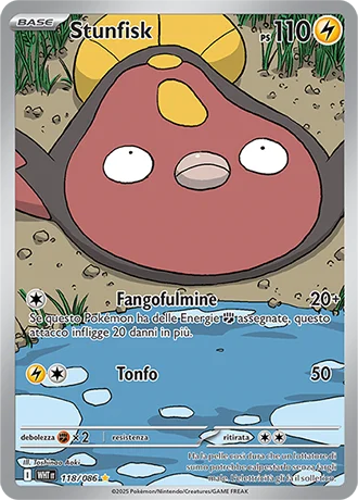 Stunfisk Fuoco Bianco carta Pokémon italiana IR