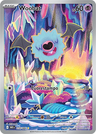 Woobat Fuoco Bianco carta Pokémon italiana IR