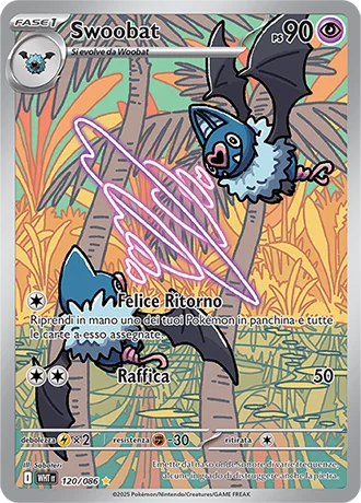 Swoobat Fuoco Bianco carta Pokémon italiana IR