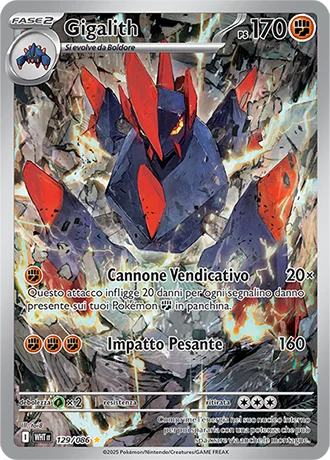 Gigalith Fuoco Bianco carta Pokémon italiana IR