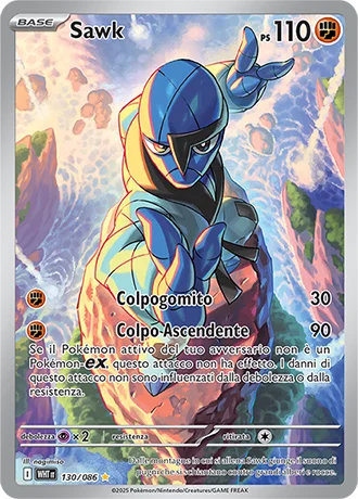 Sawk Fuoco Bianco carta Pokémon italiana IR