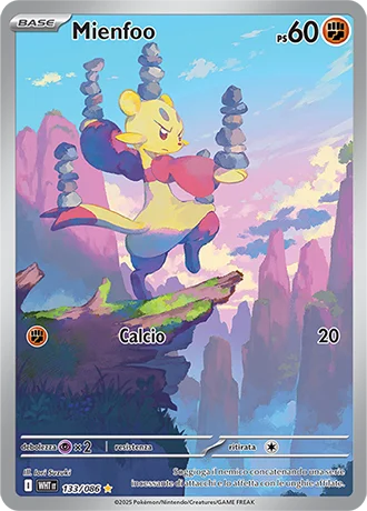 Mienfoo Fuoco Bianco carta Pokémon italiana IR