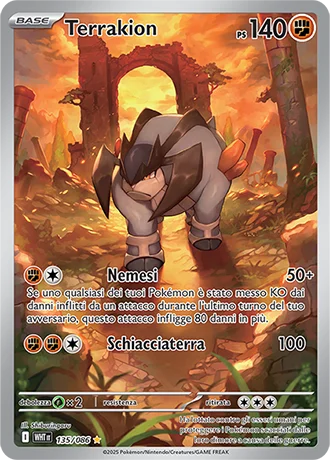 Terrakion Fuoco Bianco carta Pokémon italiana IR
