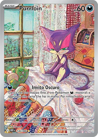 Purrloin Fuoco Bianco carta Pokémon italiana IR