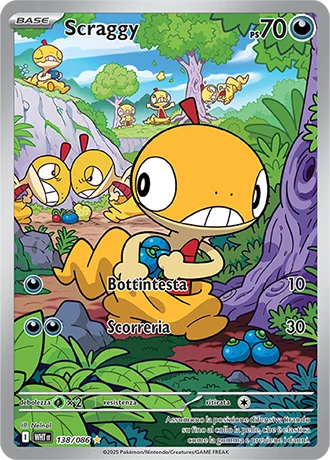 Scraggy Fuoco Bianco carta Pokémon italiana IR