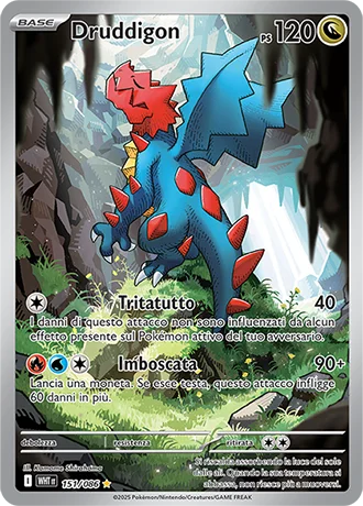 Druddigon Fuoco Bianco carta Pokémon italiana IR