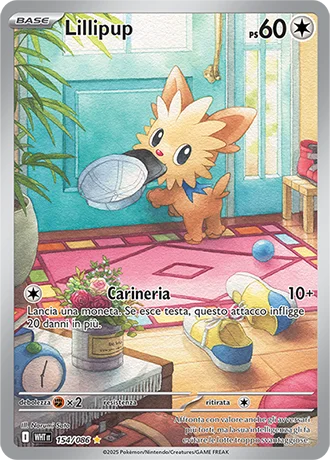 Lillipup Fuoco Bianco carta Pokémon italiana IR