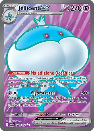 Jellicent ex Fuoco Bianco carta Pokémon italiana UR