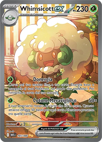 Whimsicott ex Fuoco Bianco carta Pokémon italiana SIR