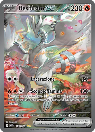 Reshiram ex Fuoco Bianco carta Pokémon italiana SIR