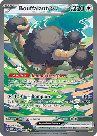 Bouffalant ex Fuoco Bianco carta Pokémon italiana SIR